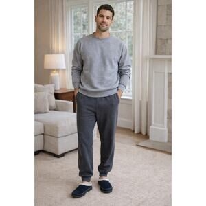 Men’s SOREL Shearling Suede Mule Slippers Navy Blue Cozy Slip-On House Shoes 11